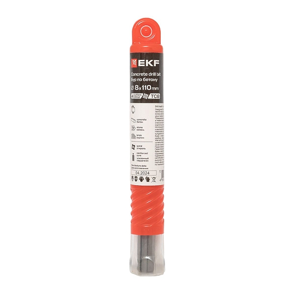 Бур по бетону SDS-plus 8x110 мм (4 резца) EKF Professional