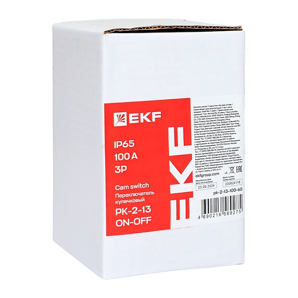 Переключатель кулачковый ПК-2-13 100А 3P «ВКЛ-ВЫКЛ» IP65 EKF