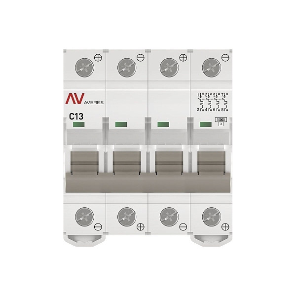 Выключатель автоматический AV-10 DC 4P 13A (C) 10kA EKF AVERES