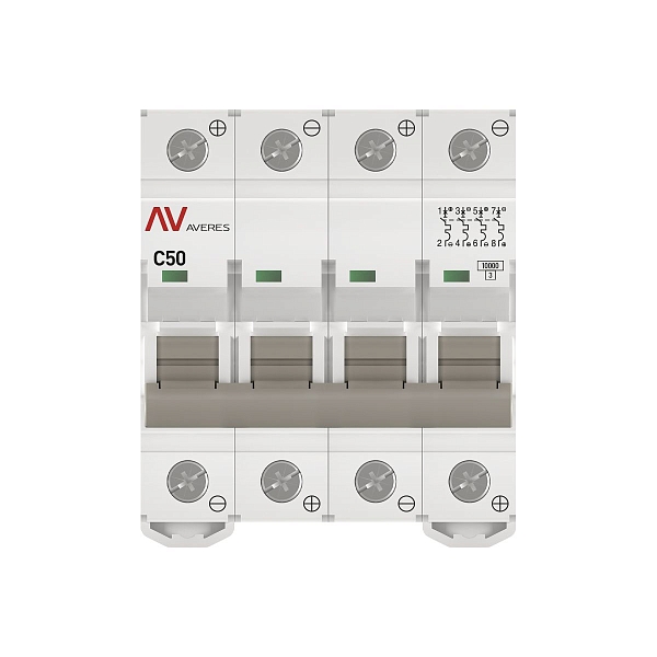 Выключатель автоматический AV-10 DC 4P 50A (C) 10kA EKF AVERES