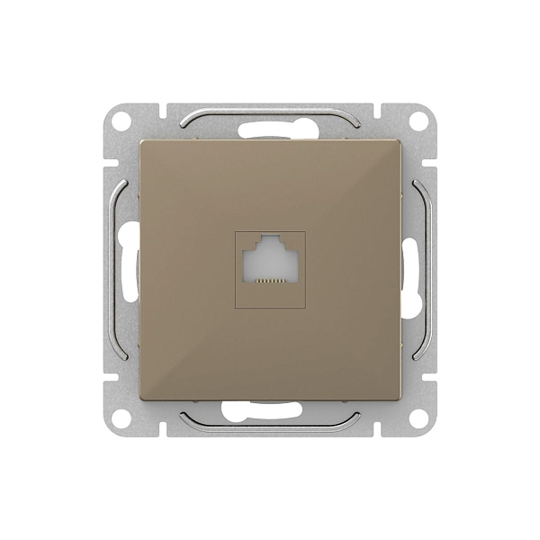 Механизм розетки RJ45 (cat6), шампань Эпика EKF