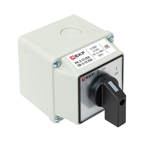 Переключатель кулачковый ПК-3-13 25А 3P "ВКЛ-ВЫКЛ" IP65 EKF PROxima