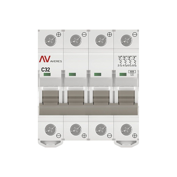 Выключатель автоматический AV-6 DC 4P 32A (C) 6kA EKF AVERES