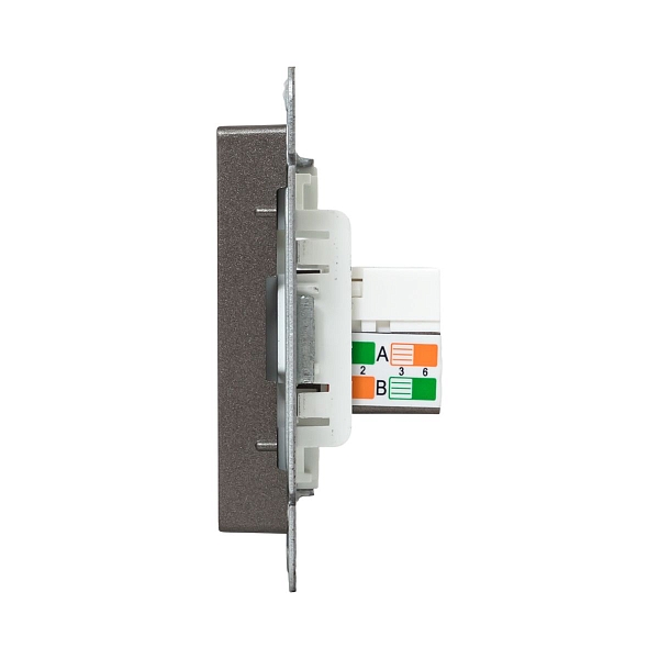 Механизм розетки RJ45 - 2шт, (cat5), мокко Эпика EKF