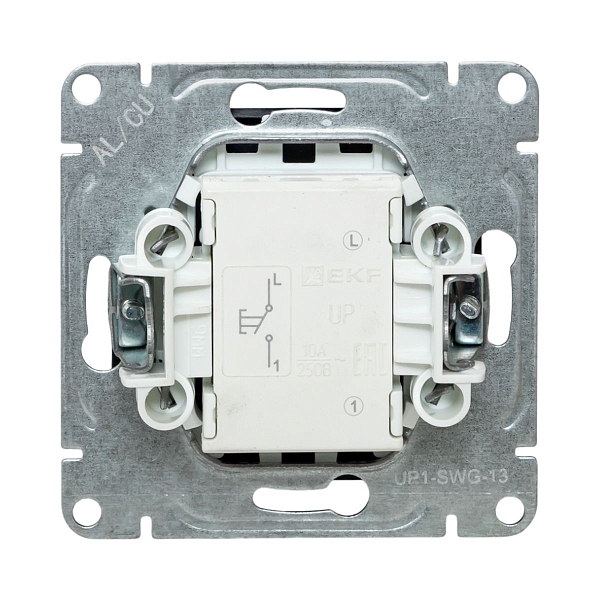 Механизм выключателя, одноклавишный, кнопочный, графит Эпика EKF