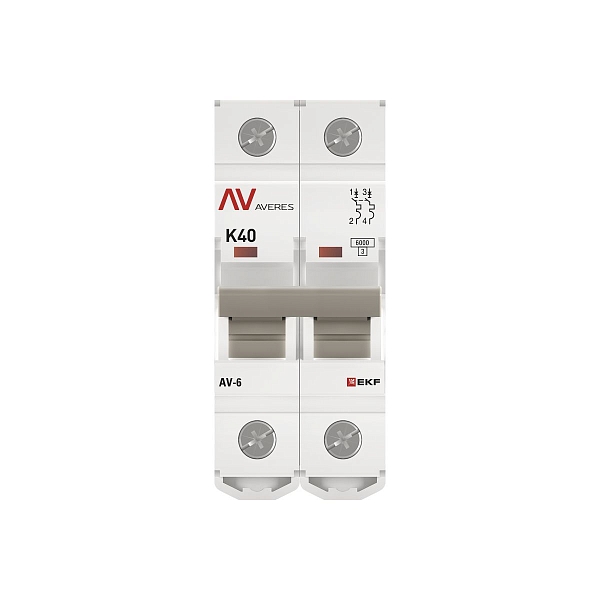Выключатель автоматический AV-6 2P 40A (K) 6kA EKF AVERES