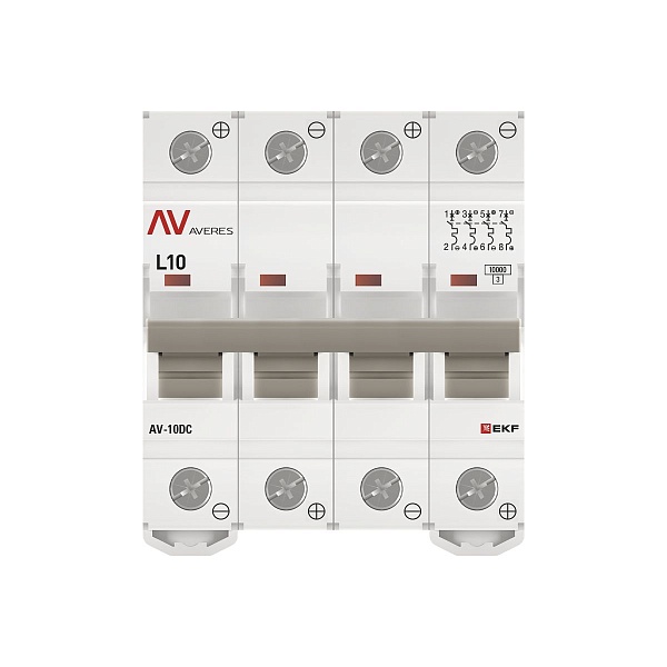 Выключатель автоматический AV-10 DC 4P 10A (L) 10kA EKF AVERES