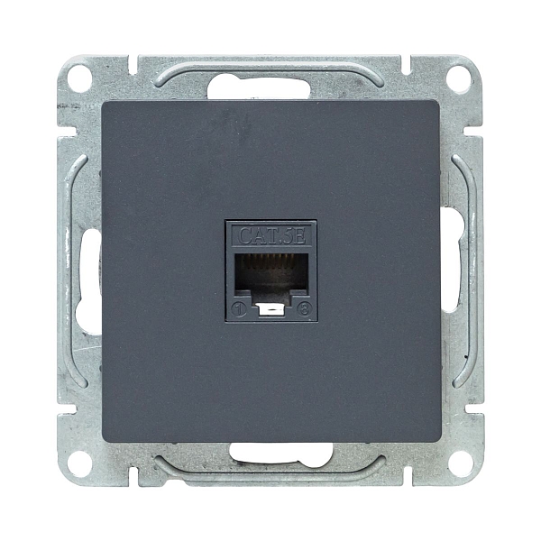 Механизм розетки RJ45 (cat5), графит Эпика EKF