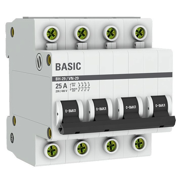 Выключатель нагрузки ВН-29 4P 25А BASIC