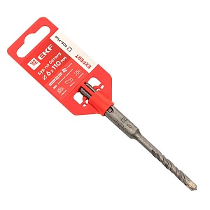 Бур по бетону SDS-plus 6x110 мм (4 резца)(4S спираль)EKF Expert