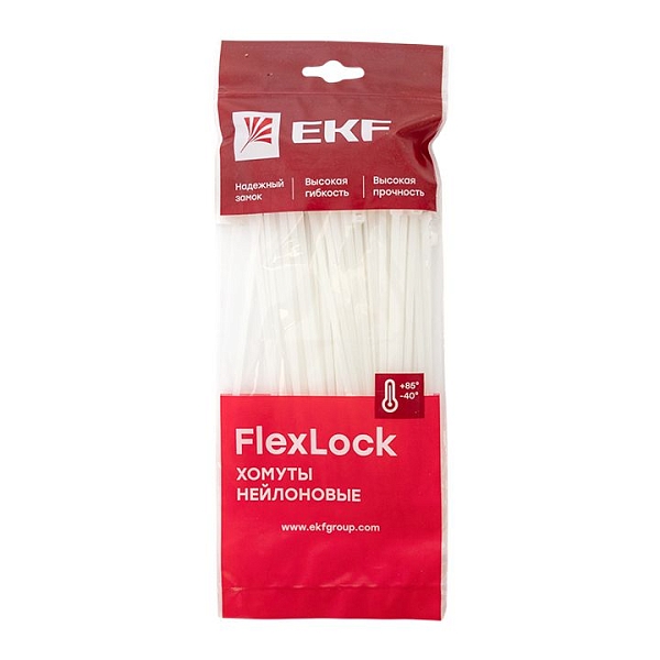 Хомут P6.6 стандартный (б), 3.6x150 (100шт) FlexLock EKF