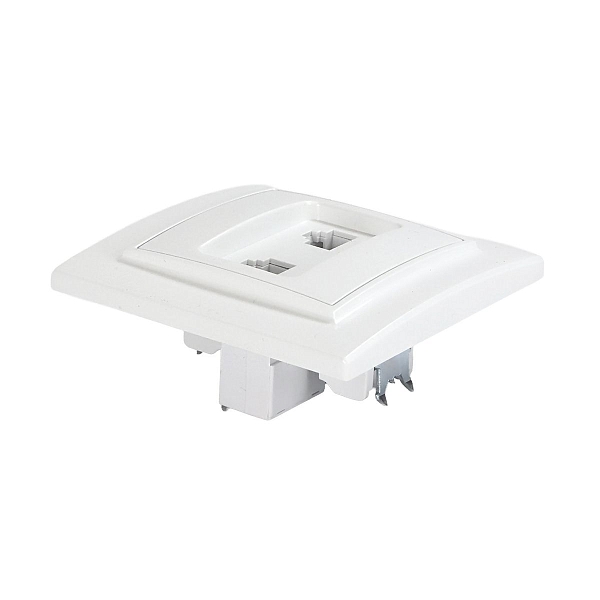 Розетка RJ-45 2-местная СП Минск белая EKF