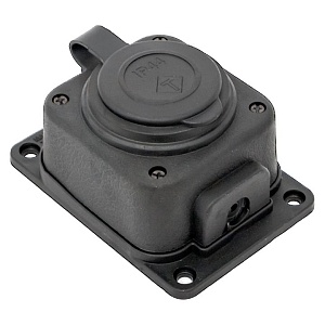 Роз. одномест. с защит. крышкой каучуковая 230В 2P+PE 16A IP44 EKF PRO