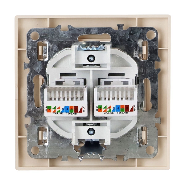 Минск Розетка RJ-45 2-местная СП бежевая EKF