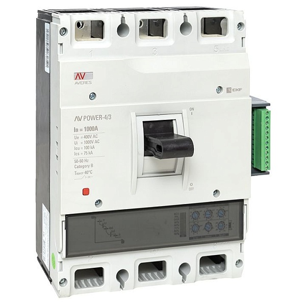 Выключатель автоматический в литом корпусе AV-POWER-4/3 1000А 100кА ETU2.2 EKF