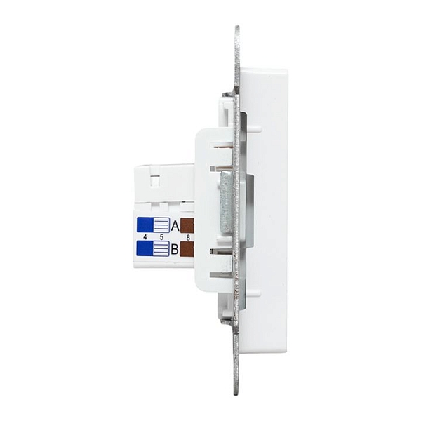 Механизм розетки RJ45 - 2шт, (cat5), белый Эпика EKF