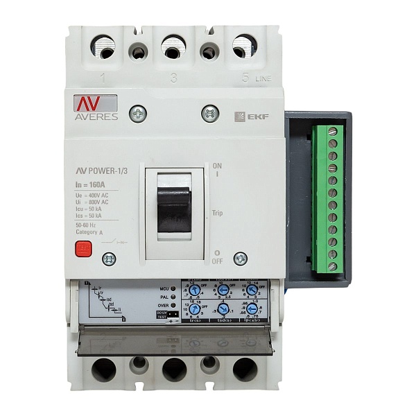 Выключатель автоматический в литом корпусе AV-POWER-1/3 160А 50кА ETU2.2 EKF