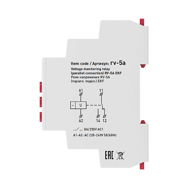 Реле напряжения (паралл. подкл.) RV-5A EKF PROxima