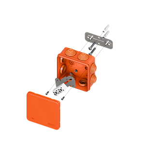 Коробка огнестойкая E45 85x85x40мм с клеммниками 4 полюса 0,5-4мм2 IP55 HF EKF