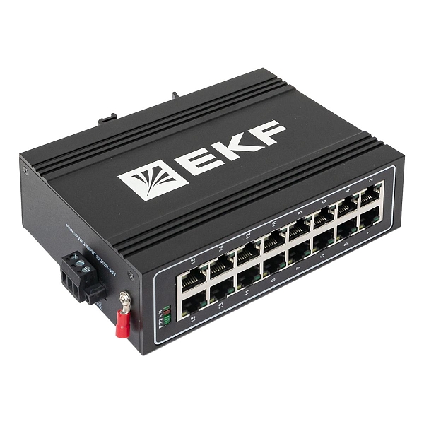 Промышленный неуправляемый коммутатор U-16T, 16 портов 10/100Base-T(X) RJ45, монтаж на динрейку TSX EKF