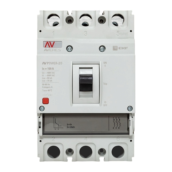 Выключатель автоматический в литом корпусе AV-POWER-2/3 100А 80кА TR EKF