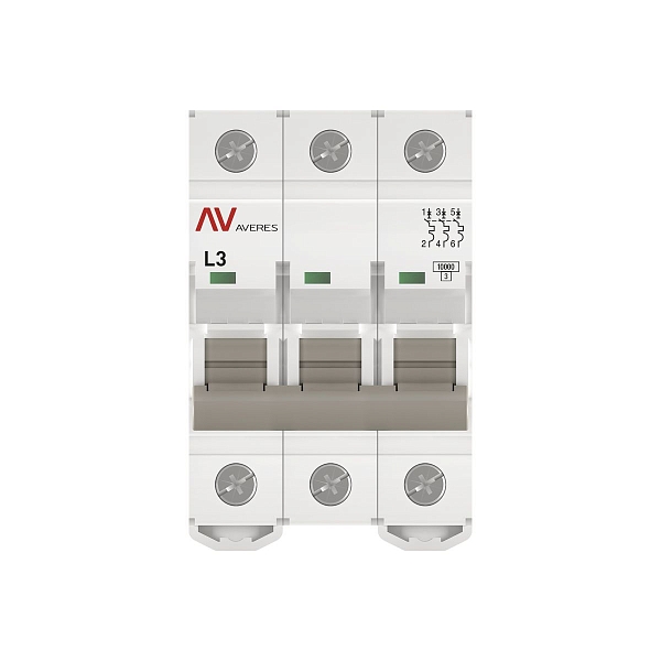 Выключатель автоматический AV-10 3P 3A (L) 10kA EKF AVERES