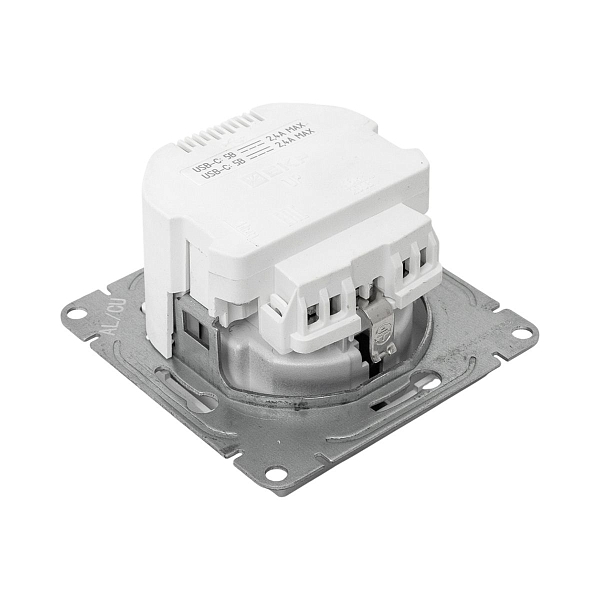 Механизм розетки с USB-C - 2шт, 16А, с заземлением, со шторками, алюминий Эпика EKF