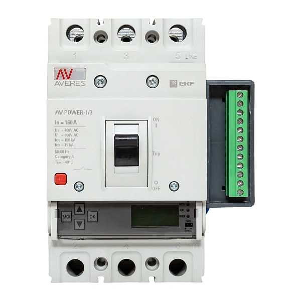 Выключатель автоматический в литом корпусе AV-POWER-1/3 160А 100кА ETU6.2 EKF