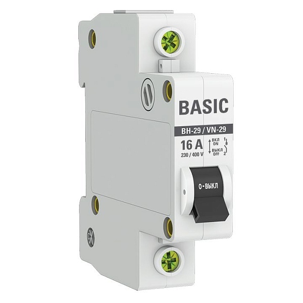 Выключатель нагрузки ВН-29 1P 16А BASIC