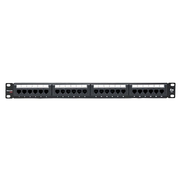 Патч-панель TERACOM PRO 19'' Cat.5E 1U неэкранированная UTP 24 порта RJ-45 Dual IDC