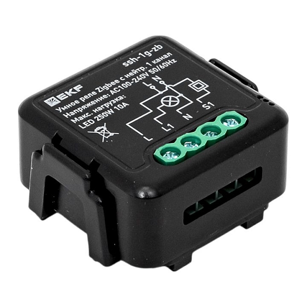 Умное реле в подрозетник 1-канальное с нейтралью Zigbee EKF Connect Select