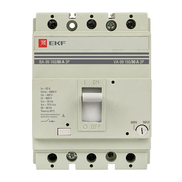 Выключатель автоматический ВА-99 160/ 80А 3P 35кА EKF PROxima
