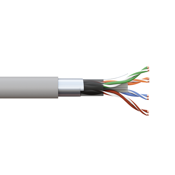 Кабель витая пара TERACOM PRO Cat.6 F/UTP 4 пары solid 23AWG оболочка LSZH нг(А)-HF цвет серый (упак. 305м)