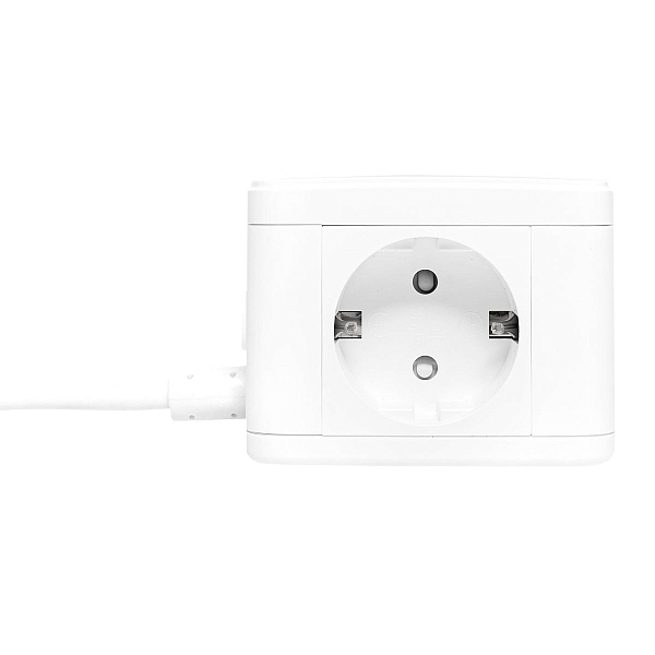 Удлинитель "Куб" 2 гнезда 2USB 2,4А+Type C + Ночник 1,3 метра 1мм2