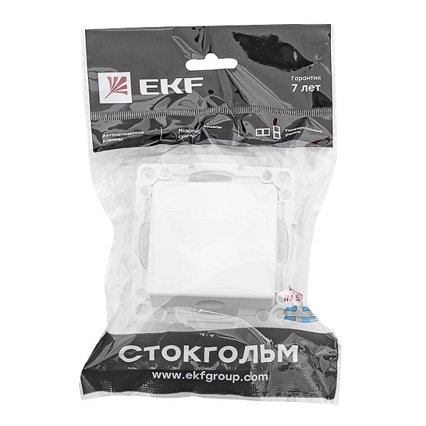 Стокгольм Механизм Кабельного вывода белый EKF