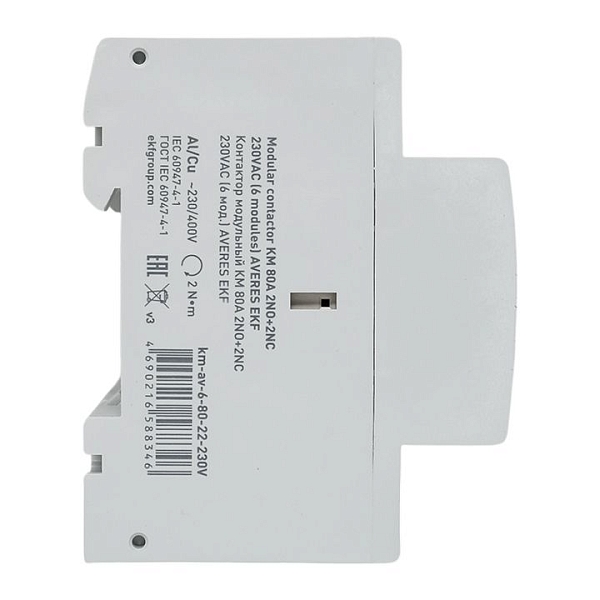 Контактор модульный КМ 80А 2NO+2NC 230В АС (6 мод.) AVERES EKF