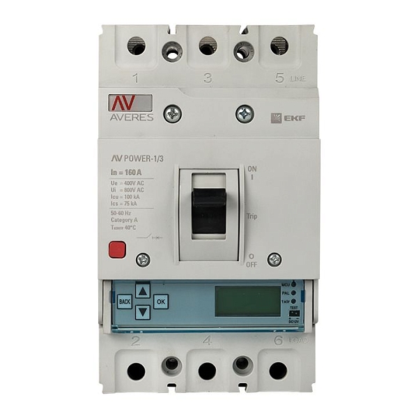 Выключатель автоматический в литом корпусе AV-POWER-1/3 160А 50кА ETU6.0 EKF
