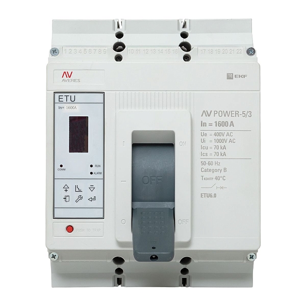 Выключатель автоматический в литом корпусе AV-POWER-5/3 1600А 70кА ETU6.0 EKF