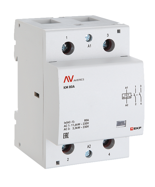 Контактор модульный КМ 63А 4NO 48В АС (3 мод.) AVERES EKF
