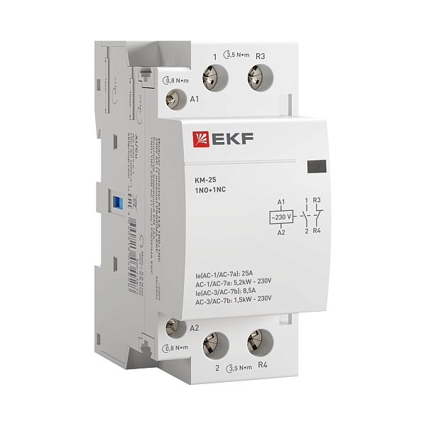 Контактор модульный КМ 25А 1NO+1NC 230В АС (2 мод.) PROXIMA EKF
