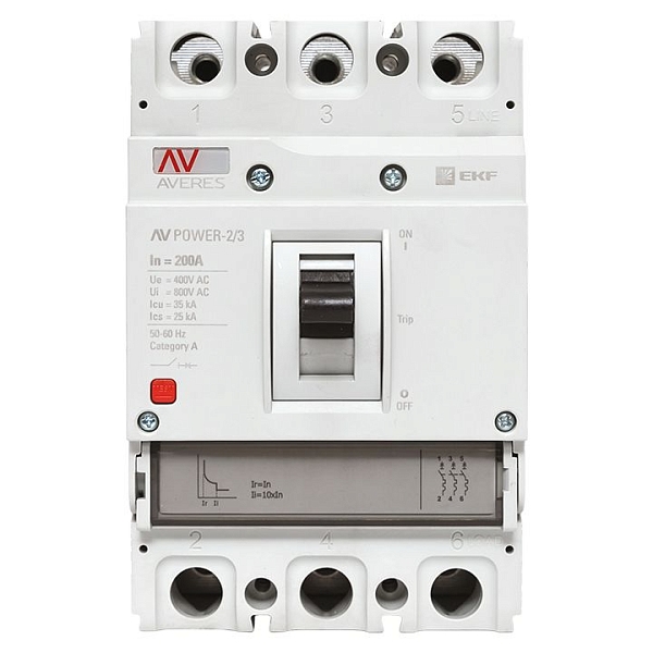 Выключатель автоматический в литом корпусе AV-POWER-2/3 200А 35кА TR EKF