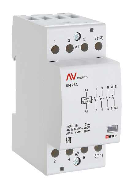 Контактор модульный КМ 25А 2NO+2NC 110В АС (2 мод.) AVERES EKF