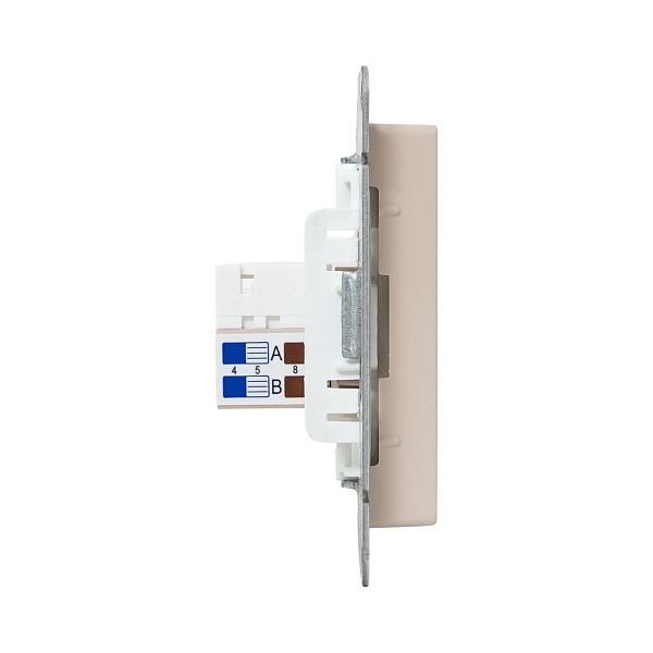 Механизм розетки RJ45 - 2шт, (cat5), кремовый Эпика EKF