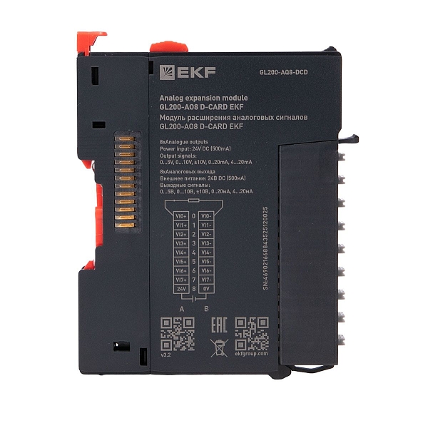 Модуль расширения аналоговых сигналов GL200-AO8 D-CARD EKF