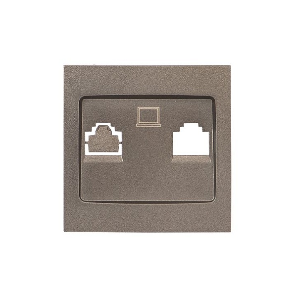 Валенсия лицевая панель розетки RJ-45 1-местная графит EKF