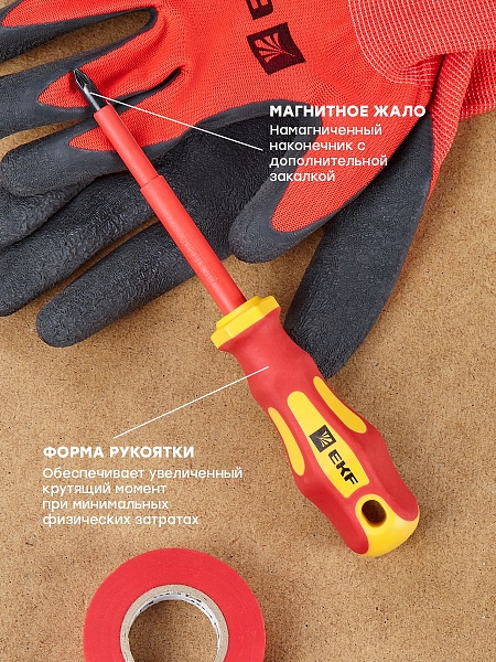 Отвертка Master PZ2x100 мм 1000В EKF