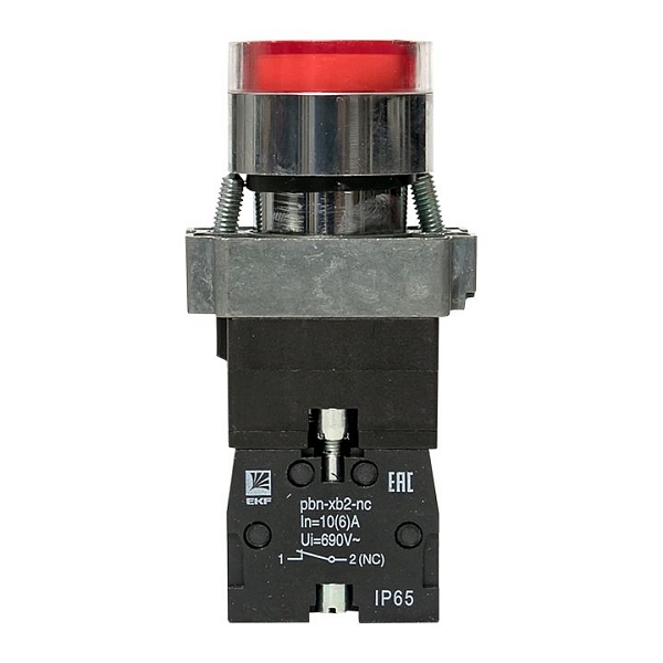 Кнопка BA42 с подсветкой 230В красная NC IP65 EKF PROxima