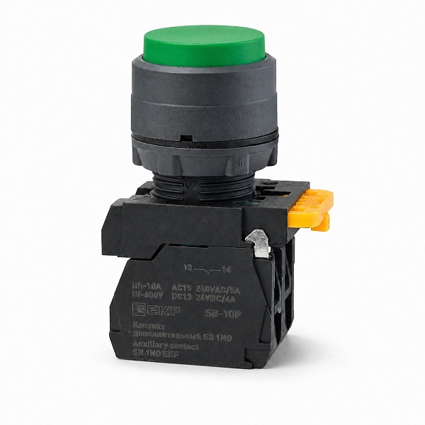 Кнопка выпирающая SB-25 без фиксации 1NO зеленая IP65 EKF