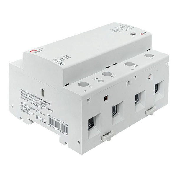 Контактор модульный КМ 100А 2NO+2NC 230В АС (6 мод.) AVERES EKF