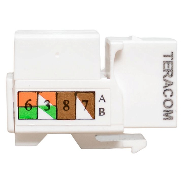 Модуль Keystone TERACOM PRO Cat.6 RJ-45 неэкранированный 110 IDC 90 градусов белый